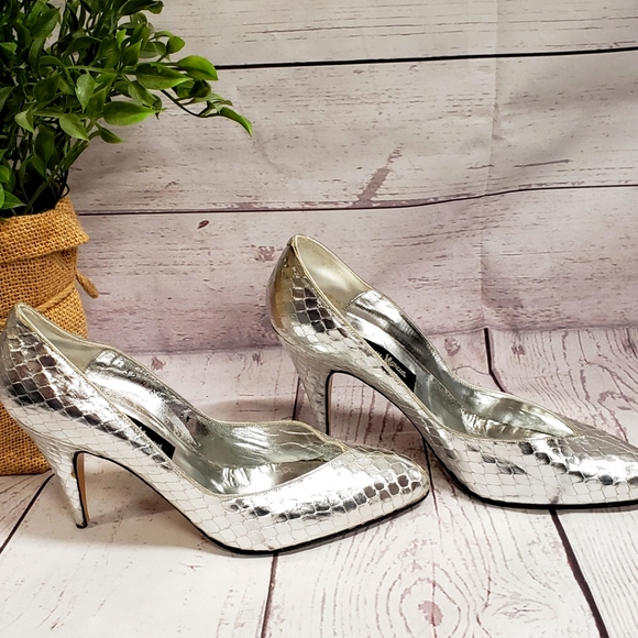 Neiman Marcus Shoes - Neiman Marcus Silver Heels